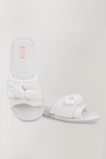 Pantufla abierta moña Blanco