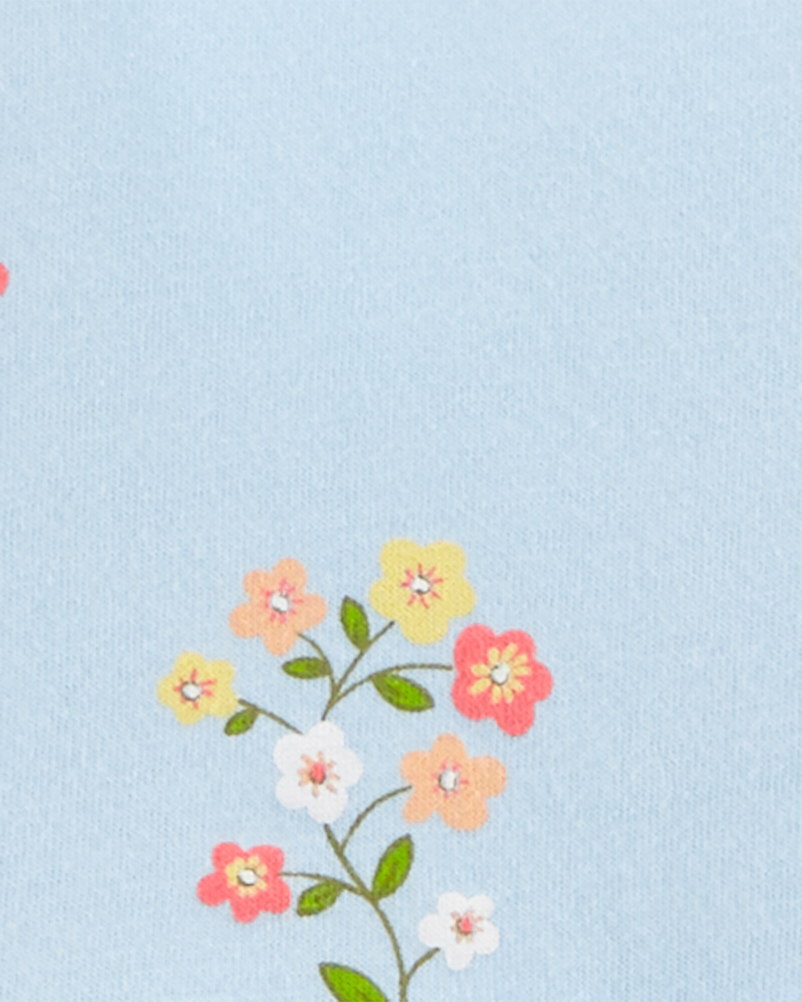 Set dos piezas de algodón, monito corto y vestido, diseño floral Sin color