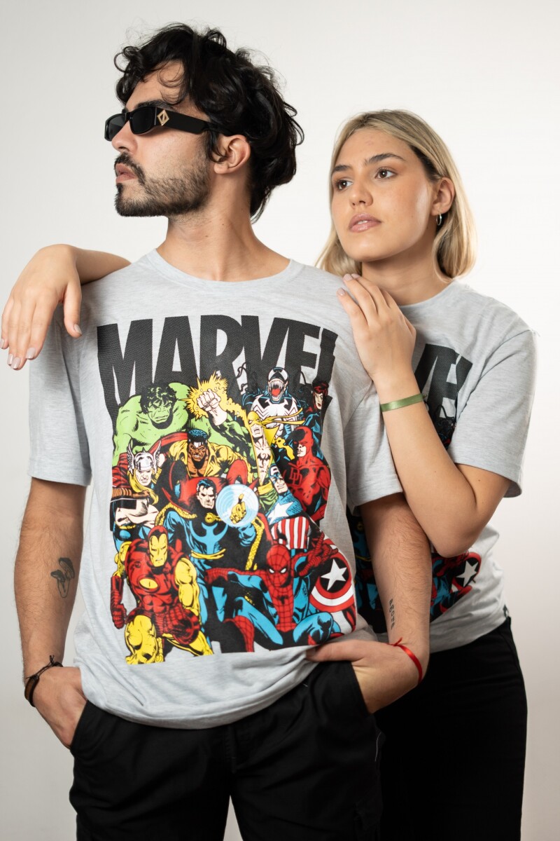 Remera m/c Marvel GRIS MELANGE