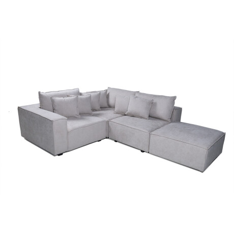 Sofá Modular Maia (4 módulos) - Tela Microfibra 18008 (Beige)
