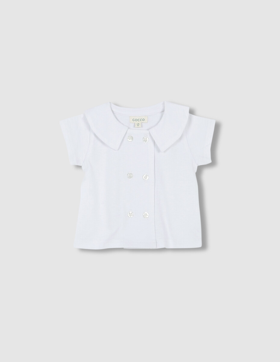 Camiseta Cruzada Cuello - Blanco 