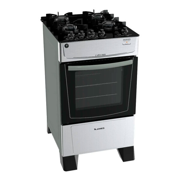 COCINA JAMES C 690 V - INOX. -4 H Mesada Vidrio N/A