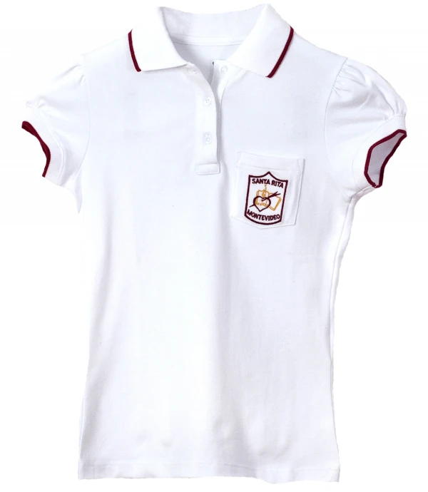 Remera Polo femenina Colegio Santa Rita Blanco