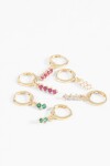 Set de aros dije strass largo dorado