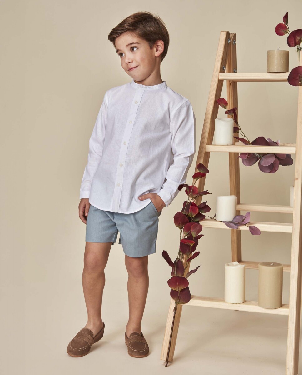 Camisa Cuello Mao Lisa - Blanco 