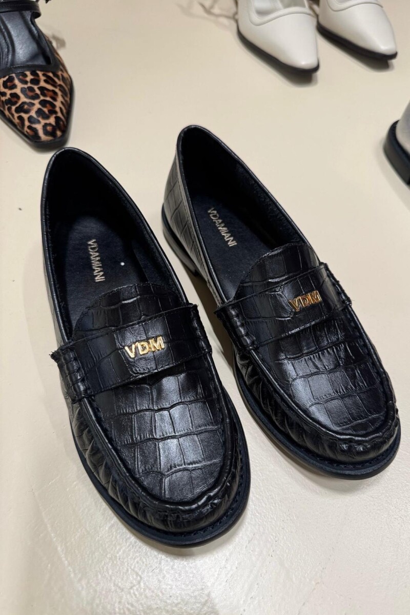Mocasín Croco - Negro 