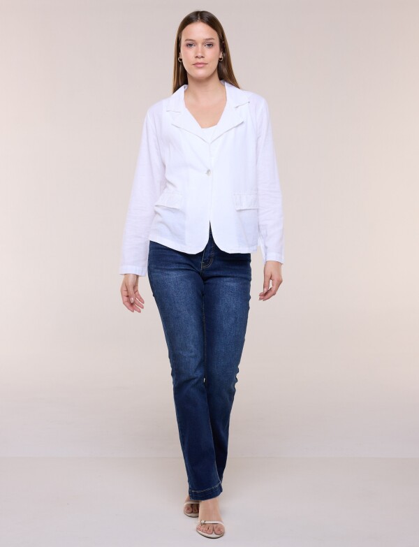 Blazer Lino Broderie BLANCO