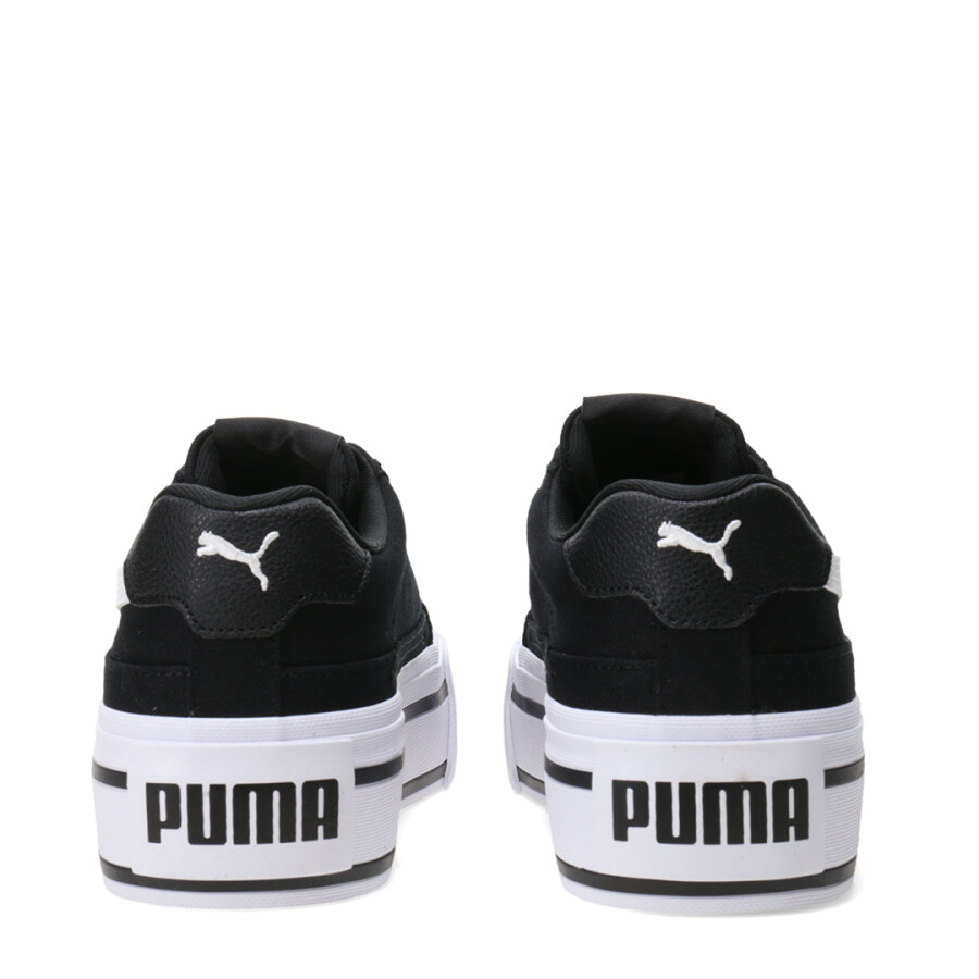Championes de Mujer Puma Court Classic Vulc Fs Plataforma Negro - Blanco
