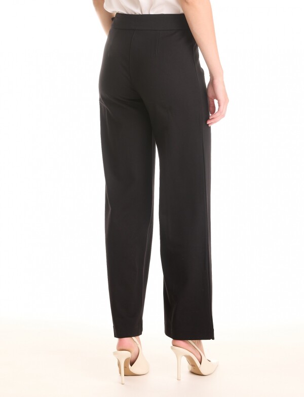 Pantalon Wide Leg Pretina Prolongada NEGRO