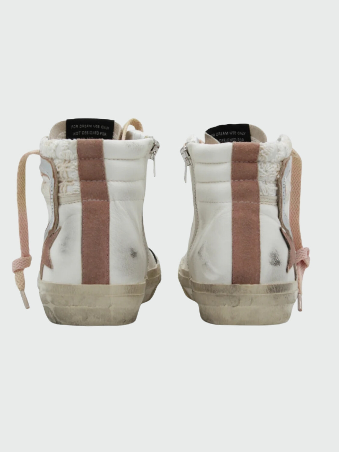 Golden Goose-Botines de cuero acordonados, Slide Classic Blanco