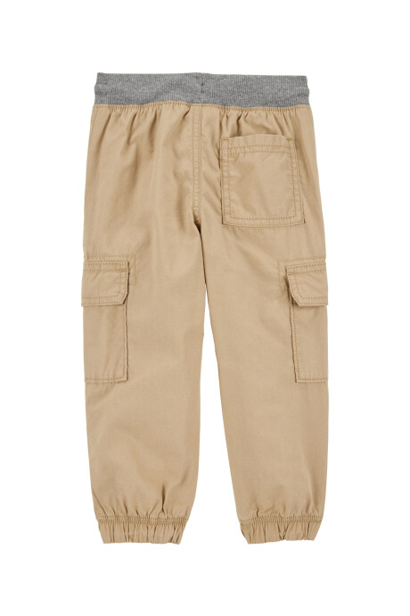 Pantalón cargo de algodón, khaki Sin color