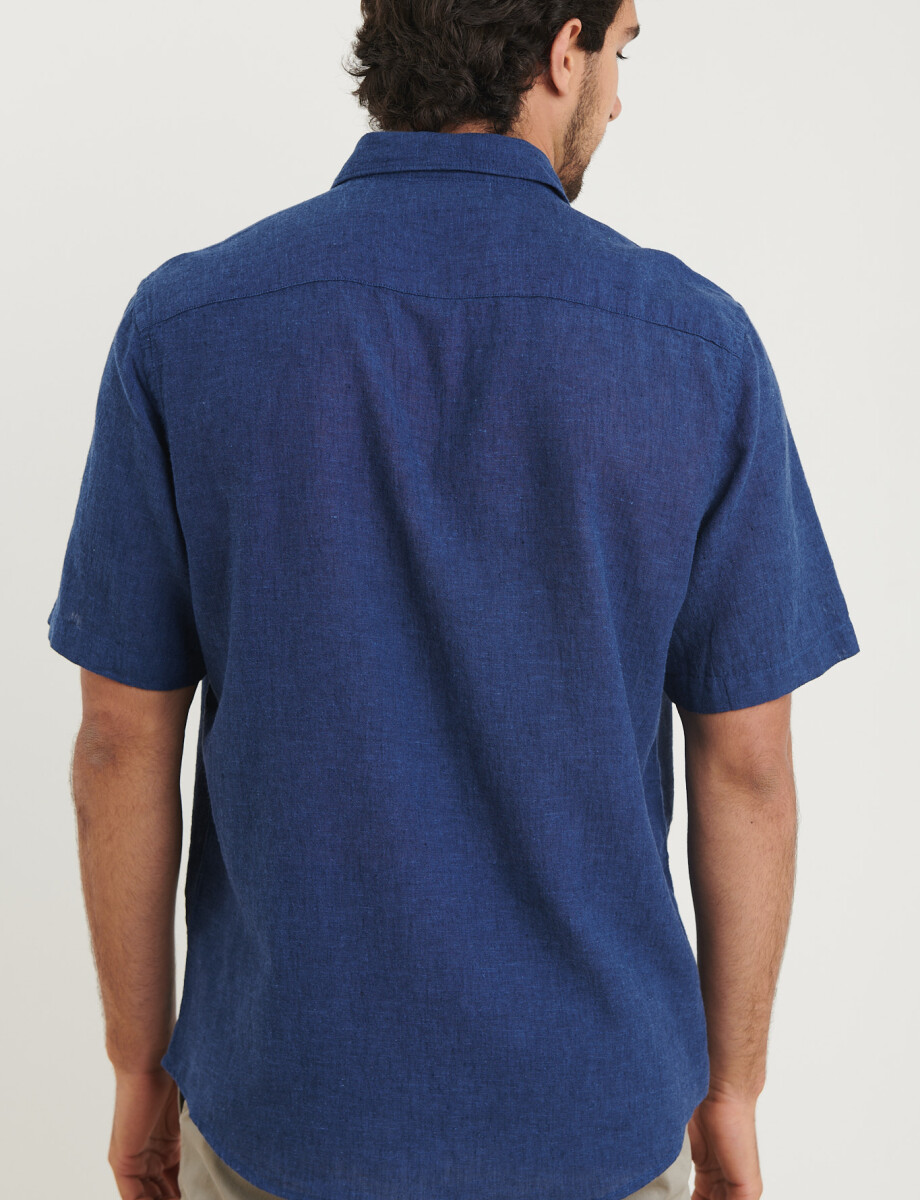 012265 CAMISA HARRINGTON LABEL Azul Piedra