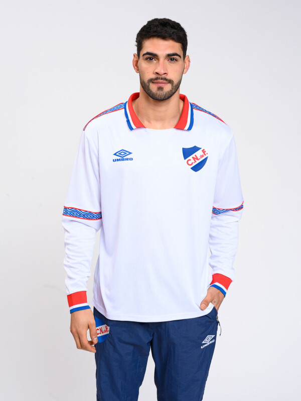 CAMISETA RETRO Nacional Hombre Blanco, Azul Royal, Rojo