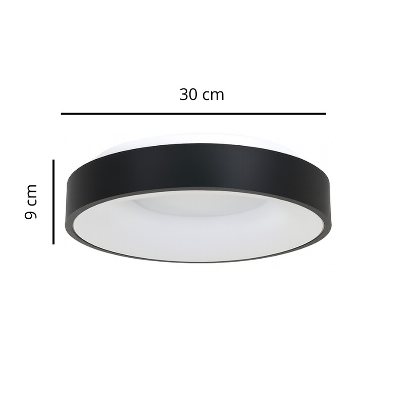 PLAFON LED REDONDO PHILLY 30CM DIMERIZABLE - NEGRO Plafon LED Redondo Philly 30 CM Negro