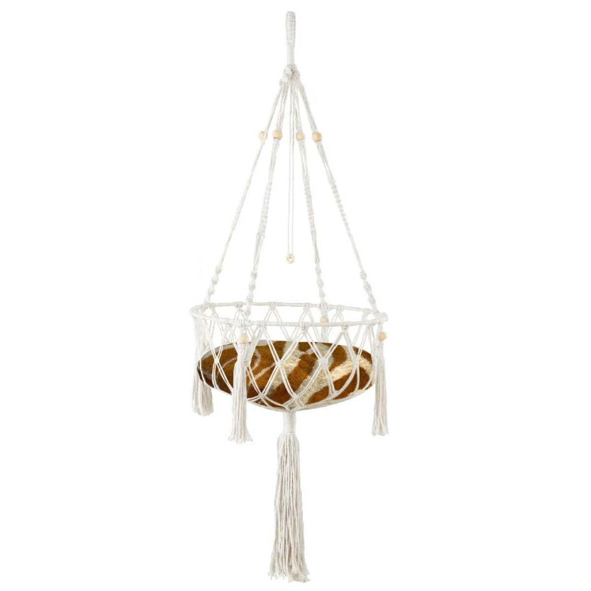 Cama Aerea Colgante Elevada Gato Tejida Almohadon Hamaca - Variante Modelo Rayado 