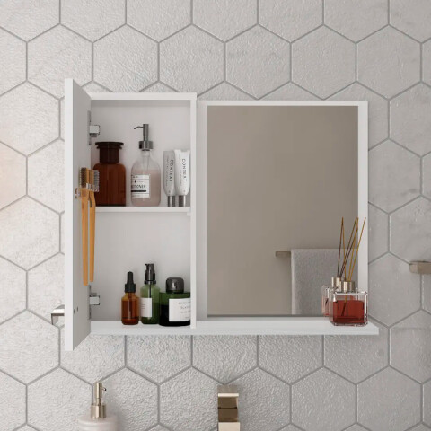 Botiquín con Espejo Sophia con Estante Interno 51,5 x 41,5 x 12,5 cm - Blanco Botiquín con Espejo Sophia con Estante Interno 51,5 x 41,5 x 12,5 cm - Blanco