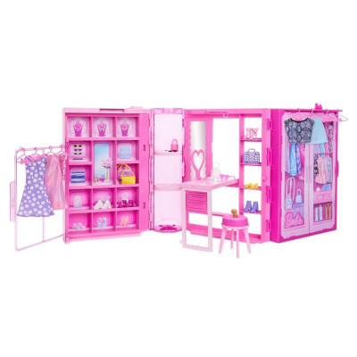 Barbie Dream Closet con muñeca de moda, ropa y accesorios, 91 cm de ancho Barbie Dream Closet con muñeca de moda, ropa y accesorios, 91 cm de ancho