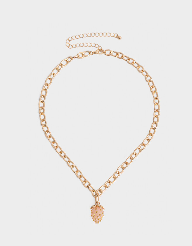 Collares Cortos Frutas Collar Con Dije Berry - Dorado