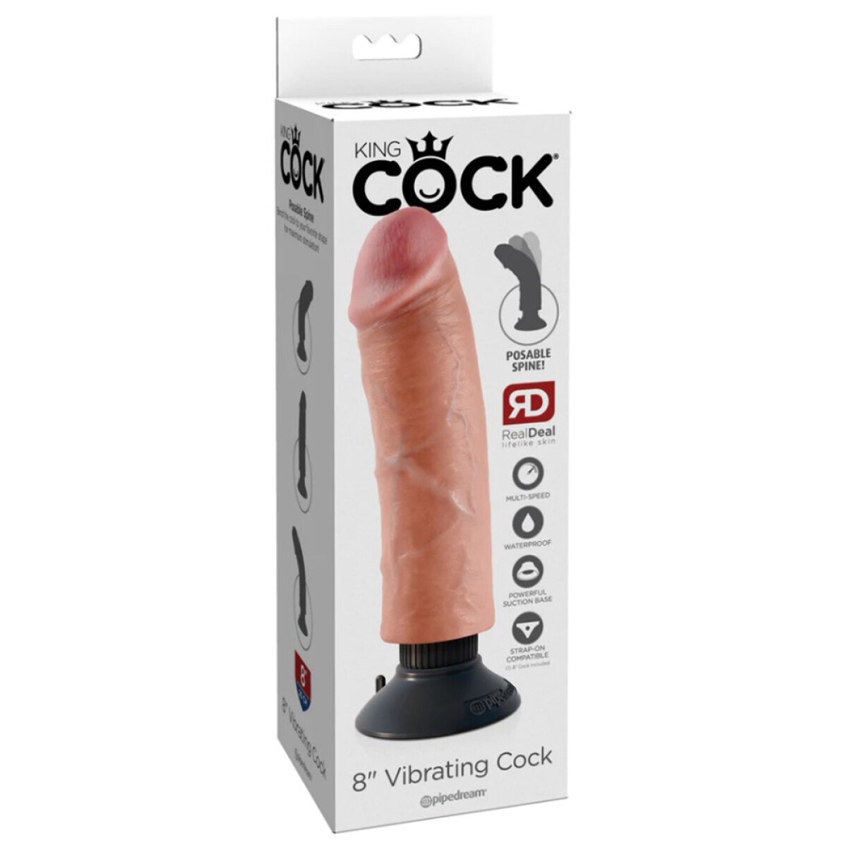 Dildo Vibrador con Ventosa King Cock 20cm 