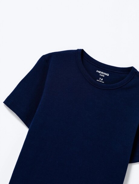 CAMISETA BÁSICA INFANTIL MANGA CORTA AZUL OSCURO