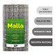 Tejido Malla Electrosoldada Galvanizada Rollo 1.0m X 25 Mts Gris