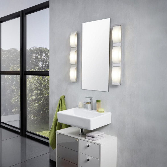 Lámpara de techo acero cromo dif.blanco 16W WASAO EG1192
