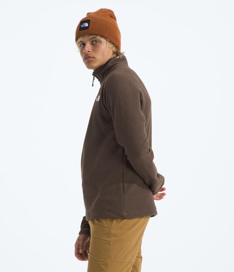 Buzo Polar Textured cierre de 1/4 hombre Smokey Brown Heather