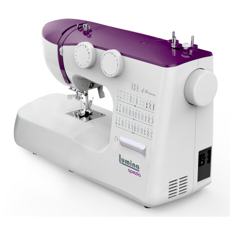 Máquina de coser Lumina Spezia 36 diseños de puntada BLANCO-VIOLETA