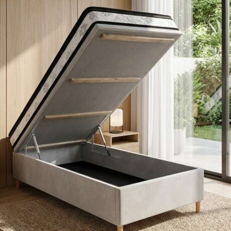 Sommier Baul 1 Plaza HAMPTONS Smartbox Mercury 90x190 Gris