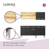 Mueble de cocina completo 169cm rústico Negro