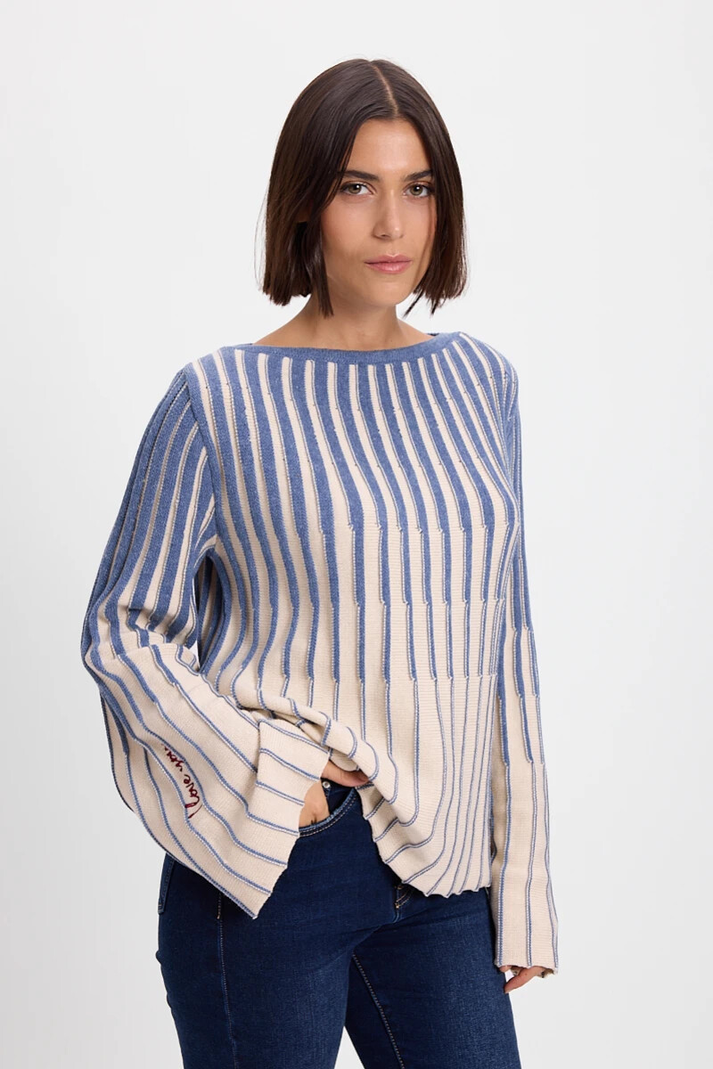 Sweater Love u Crudo/Azul