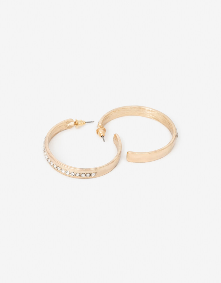 Aros Argollas Folk Aros Argollas Con Strass - Dorado Antique Gold
