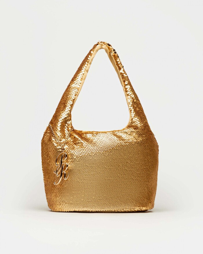 Cartera al hombro Poolside en paillette metalizado Metalizado