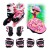 Patines Rollers Luz + Protecciones Casco Rodilleras Calidad Color Variante Rosas