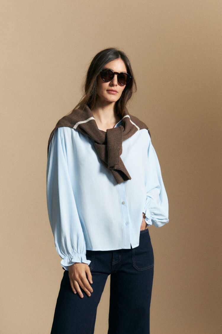 CAMISA IWA Celeste