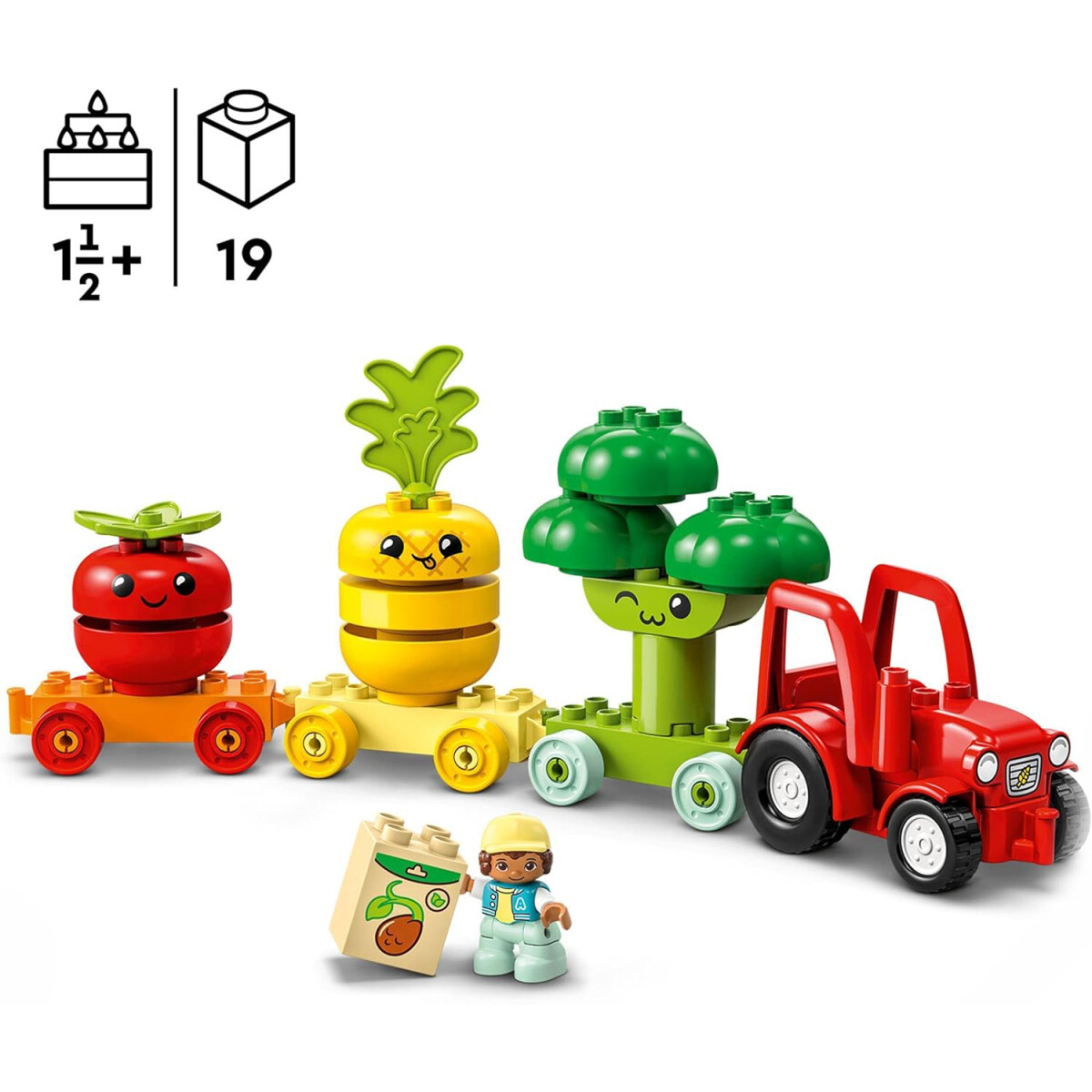 LEGO DUPLO TRACTOR DE FRUTAS Y VERDURAS DE 19 PIEZAS BALDE 