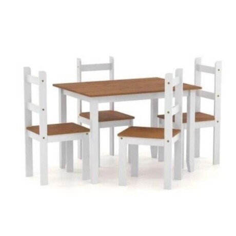 Juego Comedor 4 Sillas Red Blanco Cera Acapulco Juego Comedor 4 Sillas Red Blanco Cera Acapulco