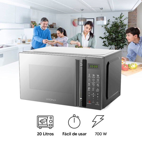 Microondas Xion 20 L Digital Acero 2050i MICROONDAS XION 20LT DIGITAL 2050I******