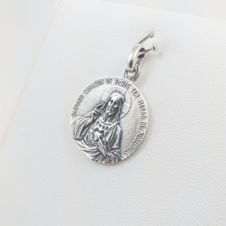 Medalla religiosa de plata 925, ESCAPULARIO (Sagrado Corazón de Jesús y Virgen del Carmen). Medalla religiosa de plata 925, ESCAPULARIO (Sagrado Corazón de Jesús y Virgen del Carmen).