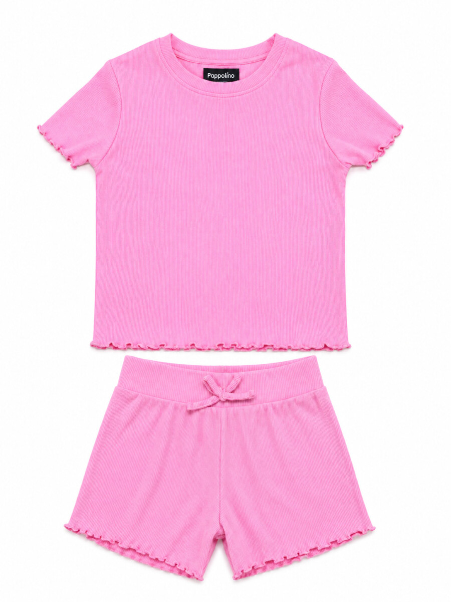 PIJAMA CONJUNTO SHORT Y REMERA - ROSADO 