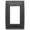PLACA C/BASTIDOR 3 MODULOS ATENEA. ACERO MATE PLACA C/BASTIDOR 3 MODULOS ATENEA. ACERO MATE
