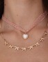 Collares Cortos Con flores Collar Corto Con Moño & Corazón - Dorado