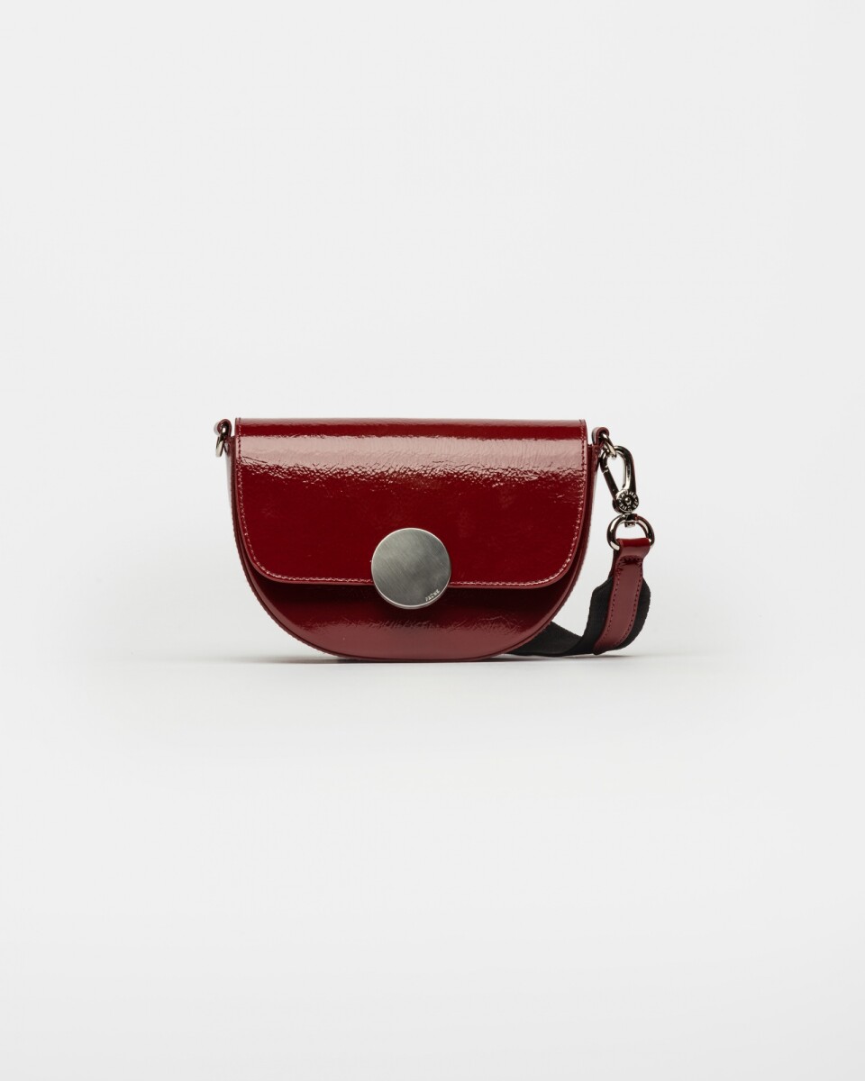 Mini Bag The Circle En Cuero Charol Arrugado - Berry 