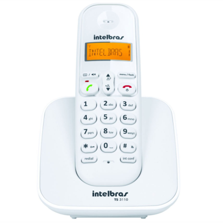 Teléfono Inalámbrico Digital INTELBRAS TS-3110 Ergonómico - Blanco Teléfono Inalámbrico Digital INTELBRAS TS-3110 Ergonómico - Blanco