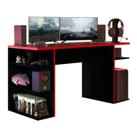 Escritorio Gamer Mesa Para Pc Estantes Calidad Rojo