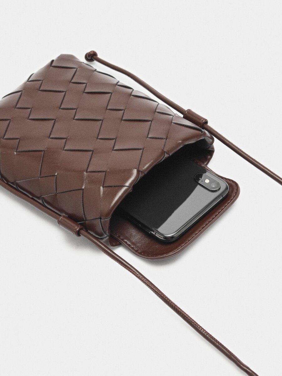 Bolsa Para Móvil Trenzada marron