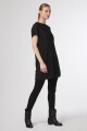 Blusa canale asimetrica negro