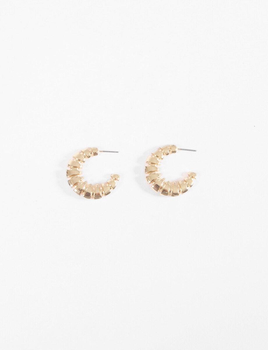 Aros gruesos geometric - dorado 