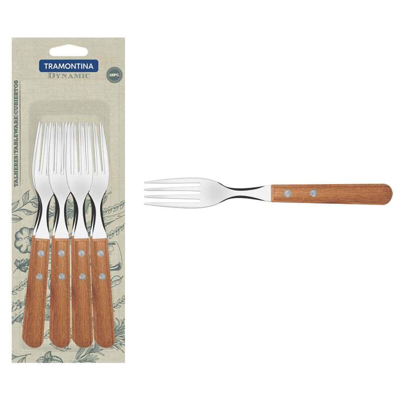 SET 12 TENEDOR DE MESA MANGO MADERA DYNAMIC 22302/900 SET 12 TENEDOR DE MESA MANGO MADERA DYNAMIC 22302/900