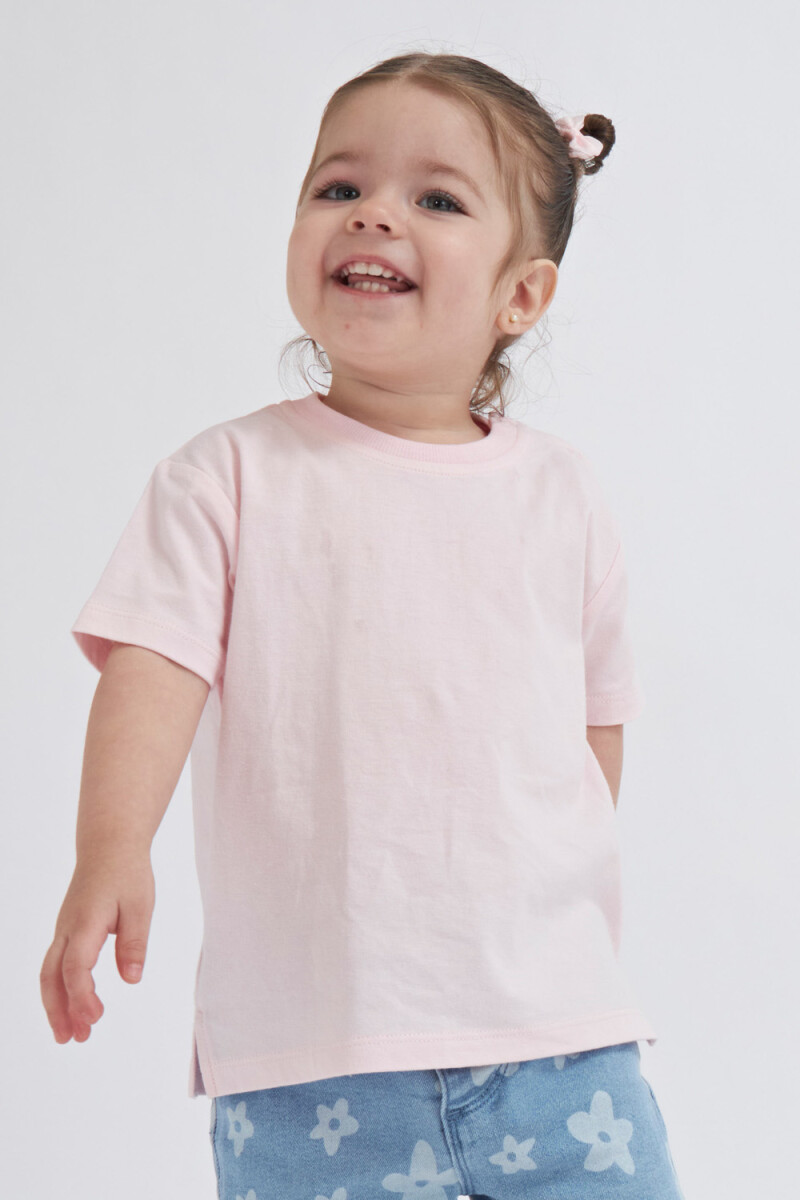 Camiseta manga corta básica Rosa